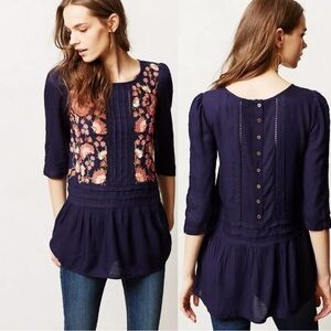 Anthropologie Luana Peplum Blouse NWOT